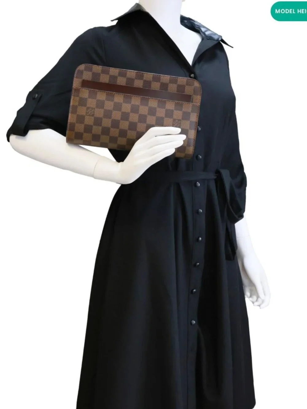 Louis Vuitton  Saint Louis Damier Ebene Pochette Clutch Bag Brown